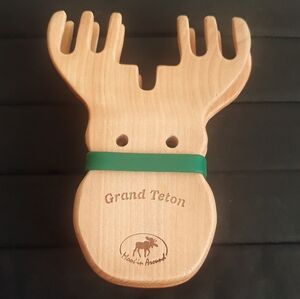 Rock Creek Trading Company Wood Moose Salad & Pasta Servers